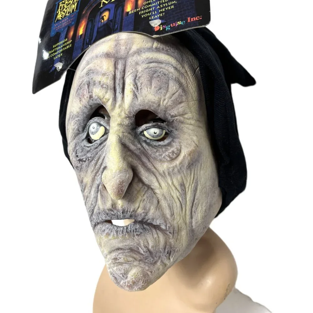 Disguise Fright Asylum Hooded Zombie Halloween Monster Mask NOS – NWT